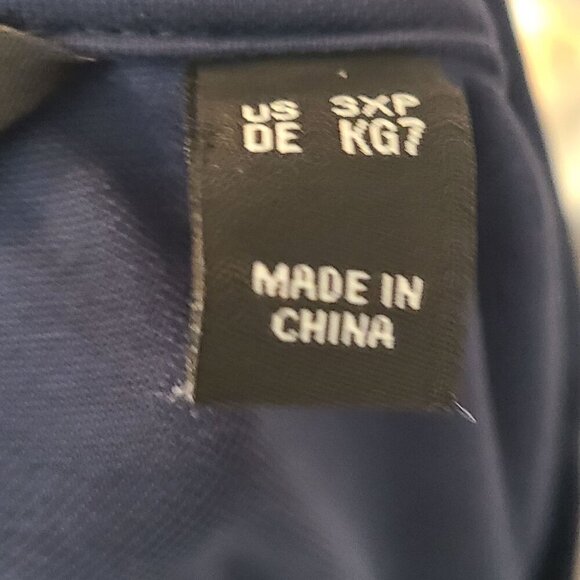 34. H by HALSTON Ruched Waist 3/4 Sleeve Knit Midi Dress NAVY blue 3X Office - Picture 7 of 7